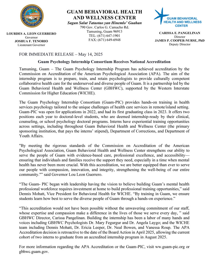 Guam Behavioral Health and Wellness Center - GBHWC 