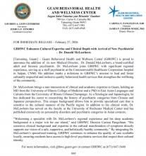Guam Behavioral Health and Wellness Center - GBHWC 
